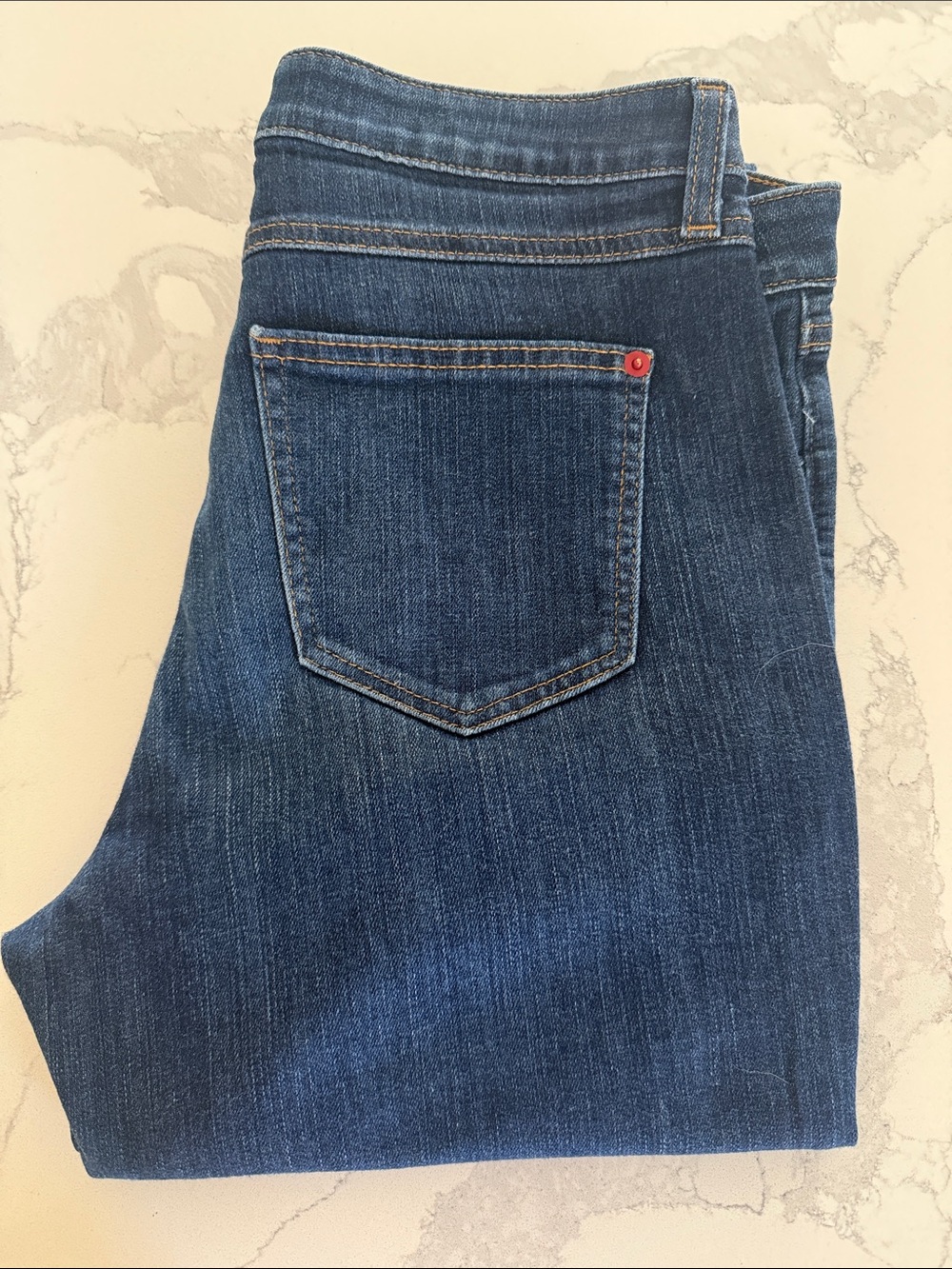 SPANX women’s Slim Straight Dark Blue Denim Jeans
